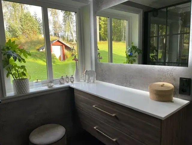 Kundebillede med stenbordplade til dekton: ny hvid 22-formel
