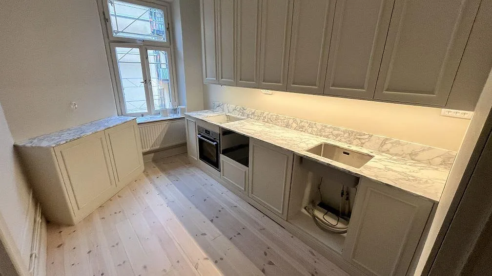 Køkkenbordplade i Arabescato, Stockholm – billede 2