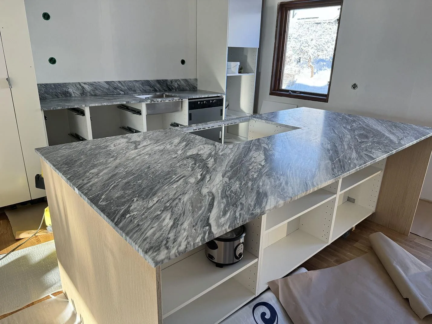 Gennemført projekt: Køkkenbordplade i Bardiglio, Lindome.
