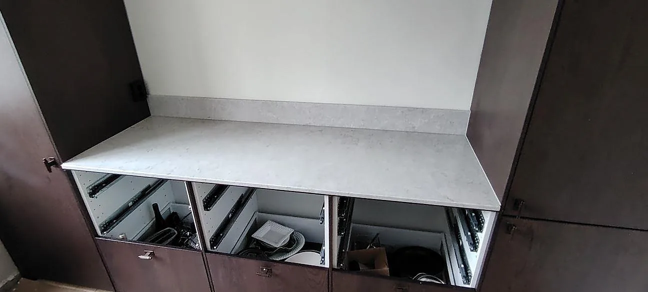 Køkkenbordplade i Caesarstone Bianco Drift, Johanneshov – billede 2