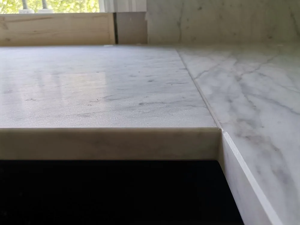 Køkkenbordplade i Carrara C-marmor, Leksand – billede 4