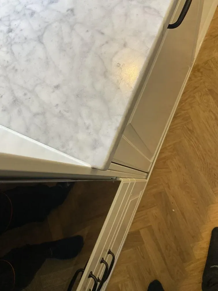 Køkkenbordplade i Carrara C-marmor, Malmö – billede 6
