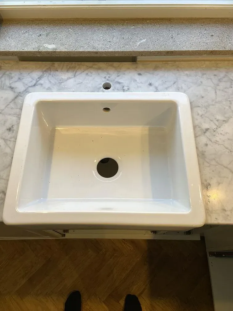 Køkkenbordplade i Carrara C-marmor, Malmö – billede 7