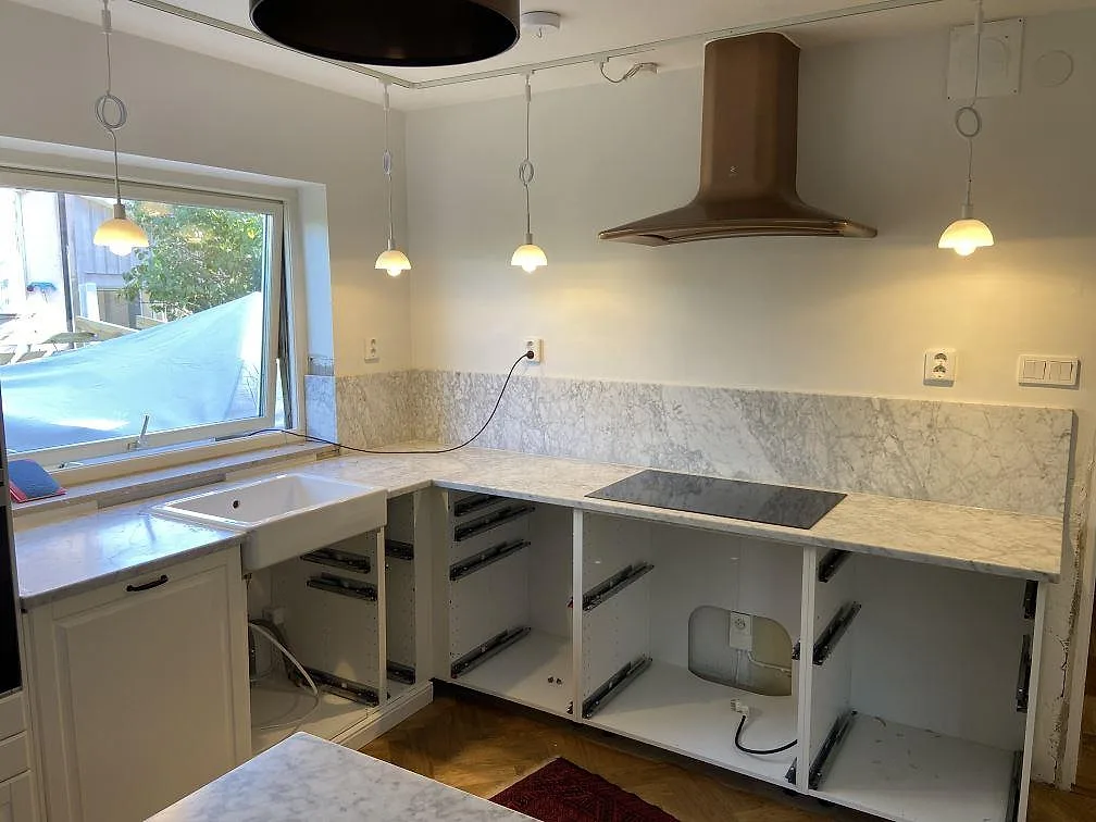 Køkkenbordplade i Carrara C-marmor, Malmö