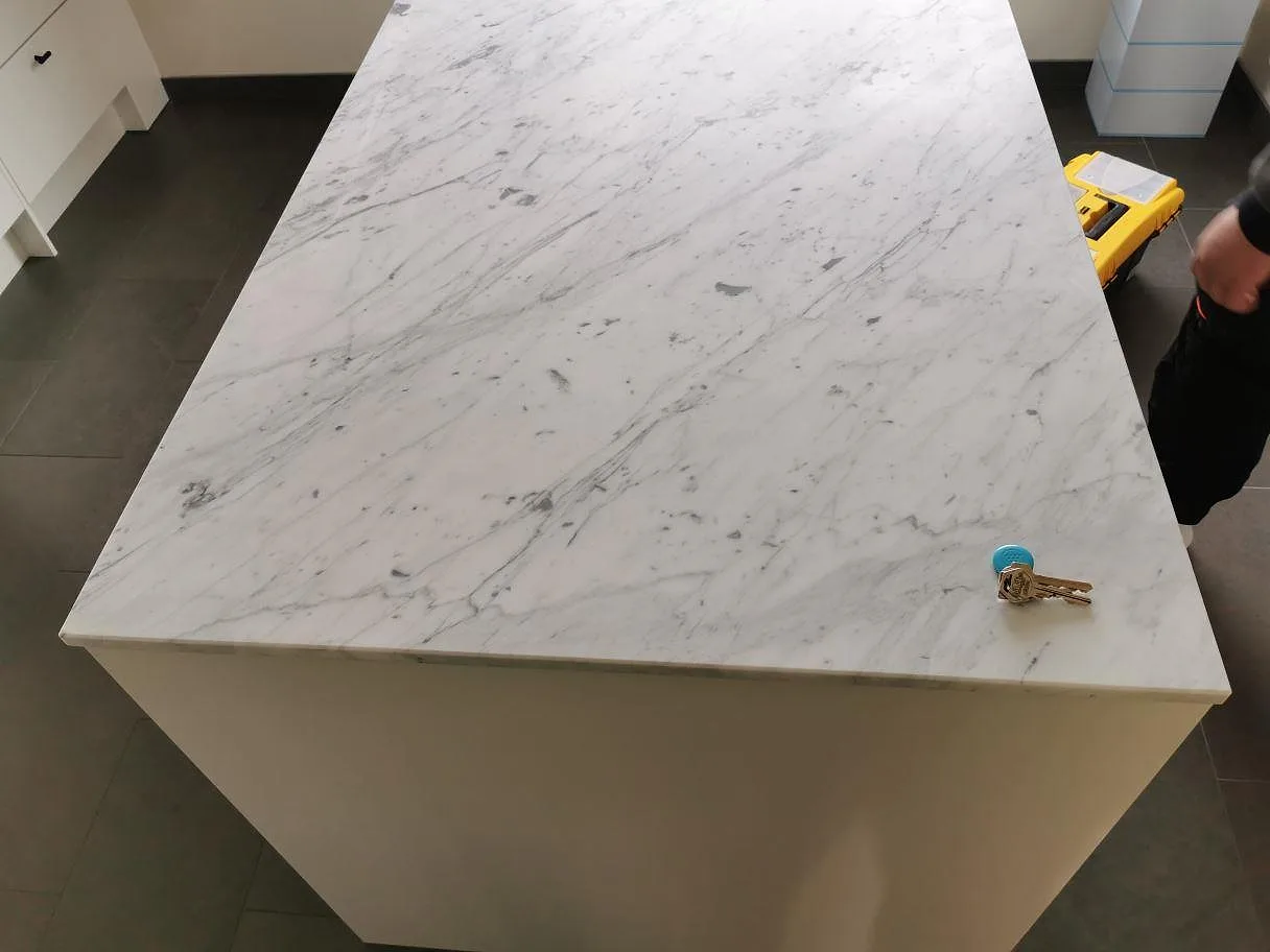 Bordplade i Carrara C-marmor til bryggers, Malmö – billede 4