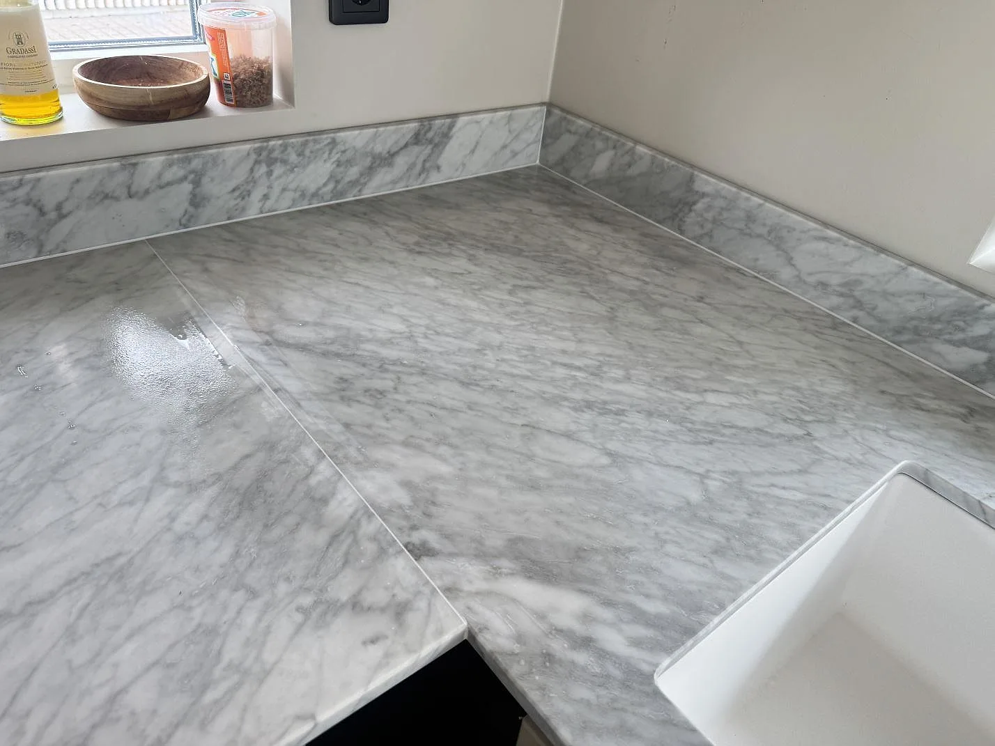 Marmorbordplade i Carrara C, Växjö – billede 2