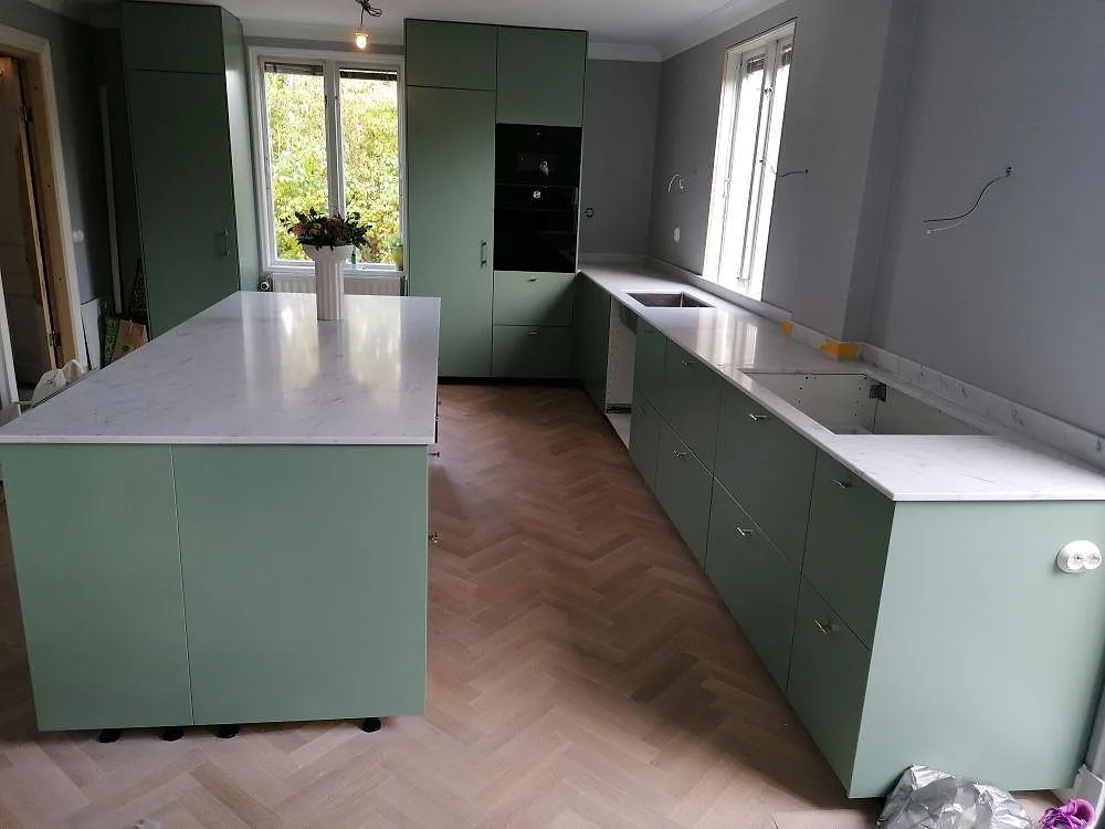 Køkkenbordplade i Carrara C-marmor, Västervik