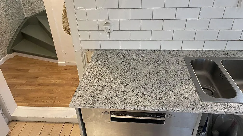 Køkkenbordplade i Cotton White, Kungshamn – billede 4