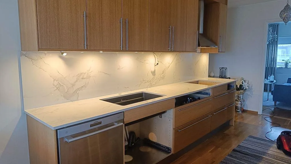 Gennemført projekt: Køkkenbordplade i Dekton Natura, Limhamn.