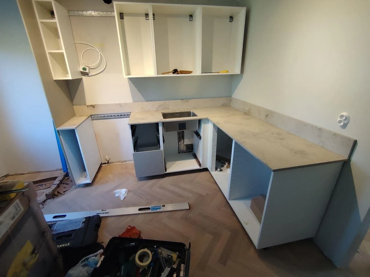 Gennemført projekt: Køkkenbordplade i Jura Grey, Lidingö.