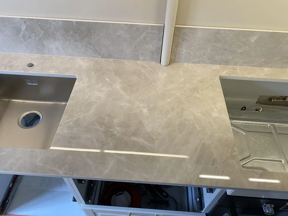Køkkenbordplade i Laminam Diamond Cream, Malmö – billede 5