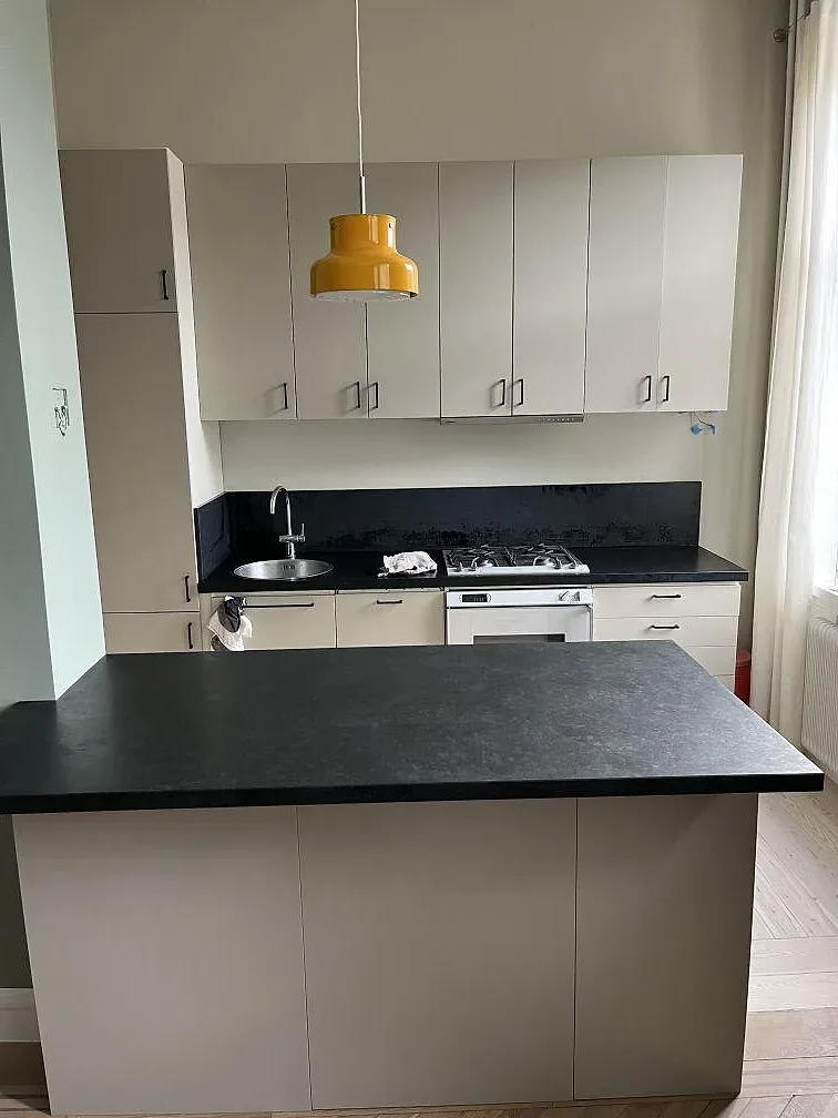 Køkkenbordplade i Nero Assoluto, Stockholm