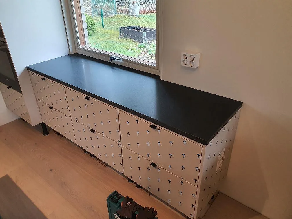 Køkkenbordplade i Nero Assoluto-granit, mat, Tyresö – billede 6