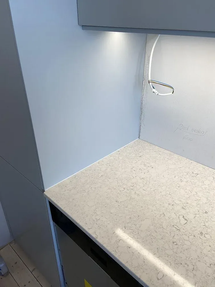 Køkkenbordplade i Silestone Bianco River, Malmö – billede 5