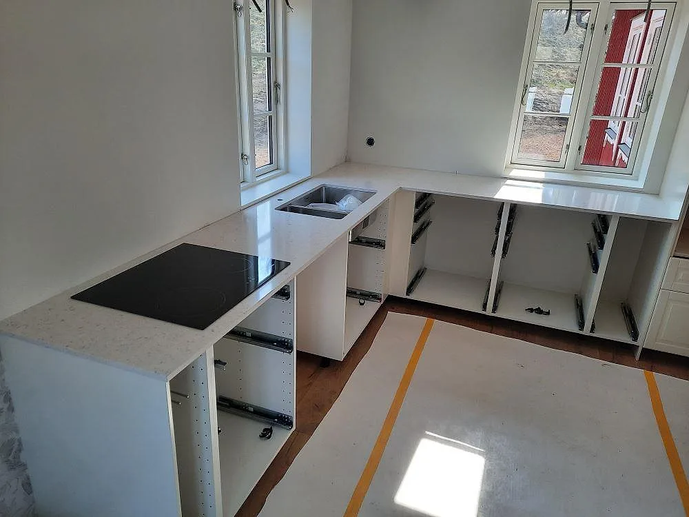 Køkkenbordplade i Silestone Bianco River, Markaryd