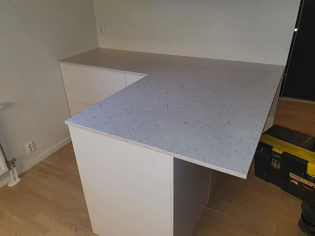 Køkkenbordplade i Silestone Bianco River, Saltsjö Boo