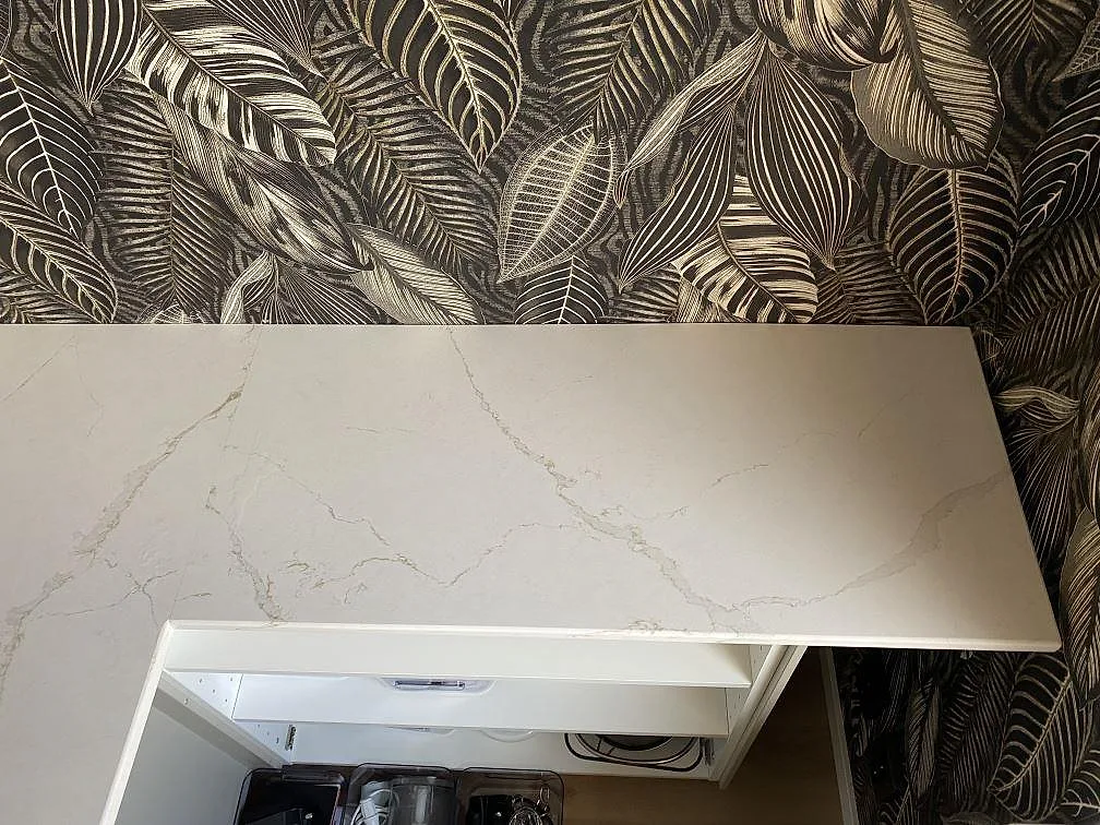 Køkkenbordplade i Silestone Blanc Elysee, Vinslöv – billede 6