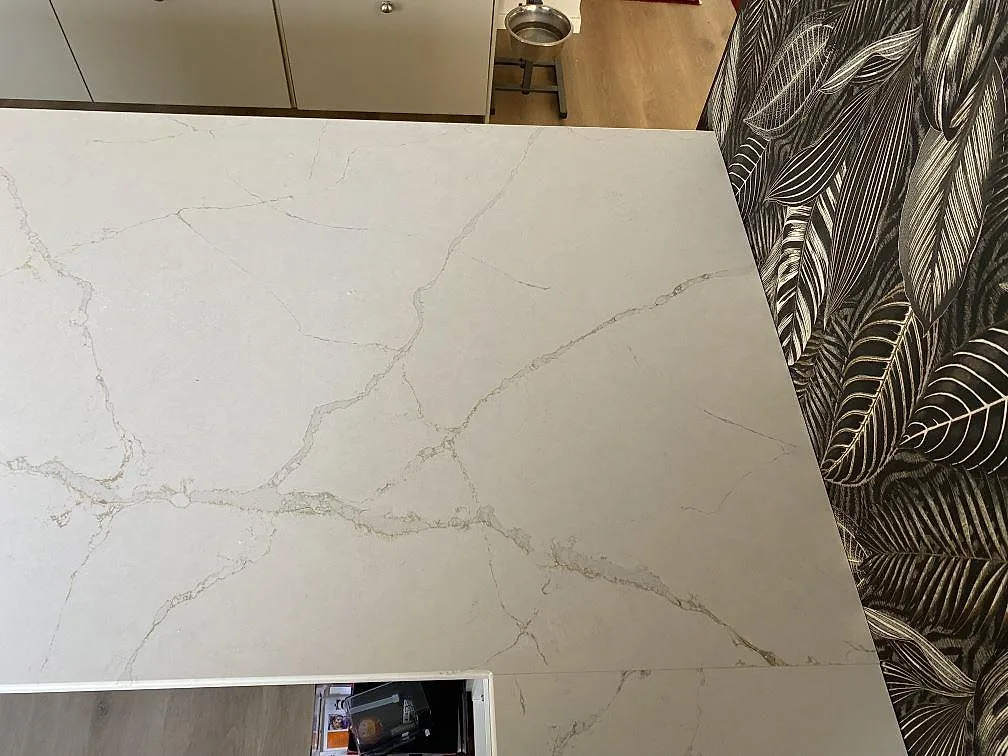 Køkkenbordplade i Silestone Blanc Elysee, Vinslöv – billede 7