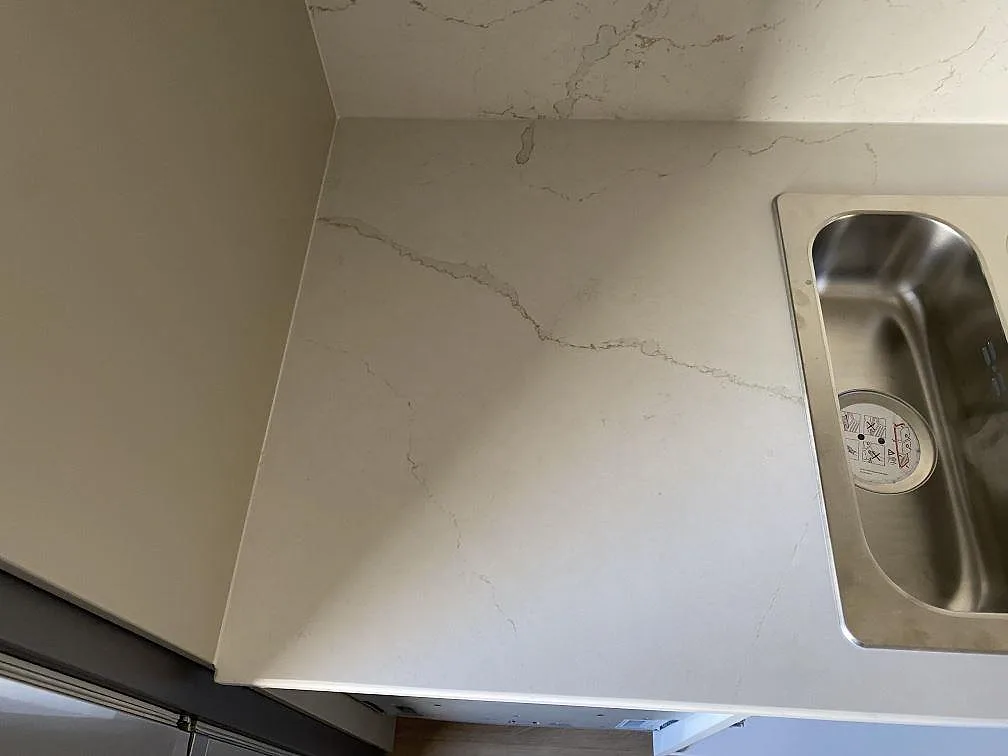 Køkkenbordplade i Silestone Blanc Elysee, Vinslöv – billede 3