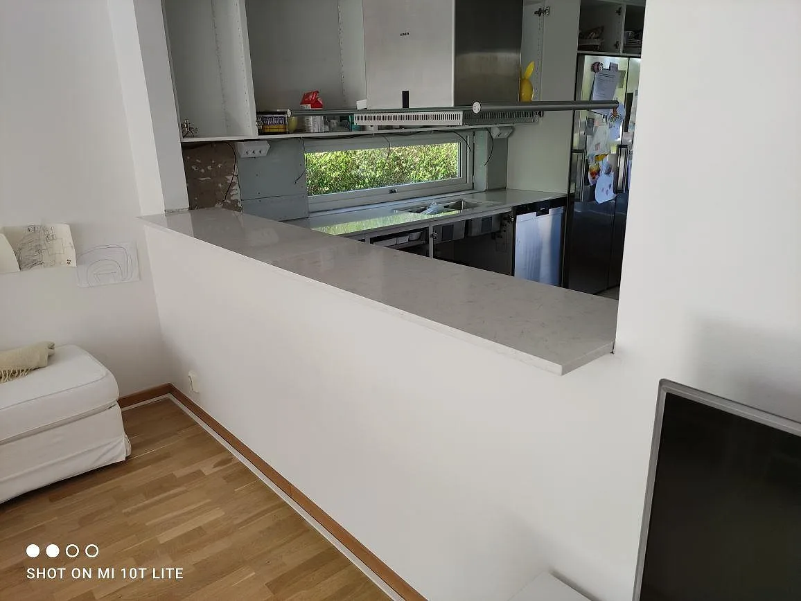 Køkkenbordplade i Silestone Blanco Orion, Bromma