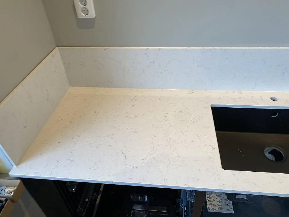 Køkkenbordplade i Silestone Blanco Orion, Malmö – billede 7