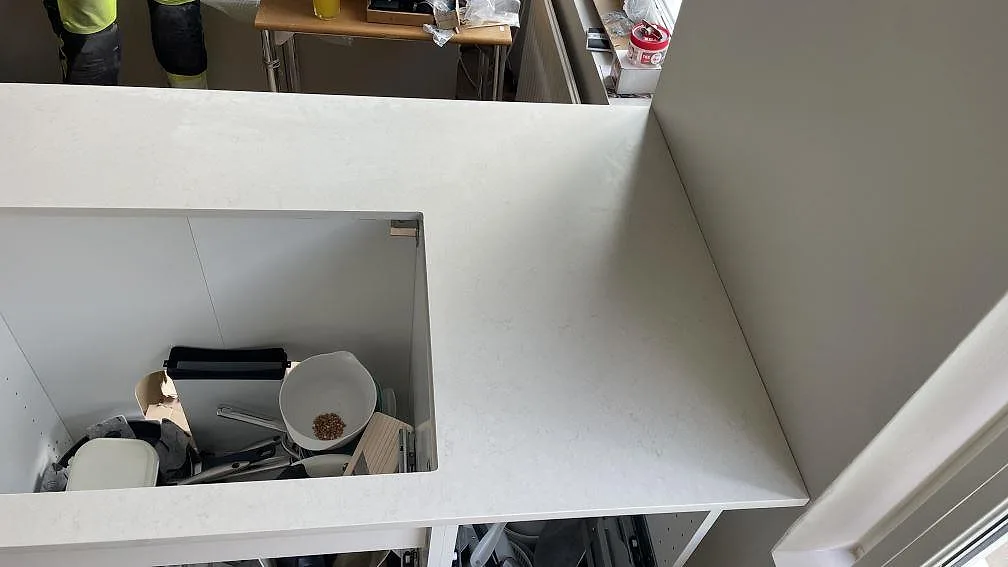 Køkkenbordplade i Silestone Linen Cream, Helsingborg – billede 7