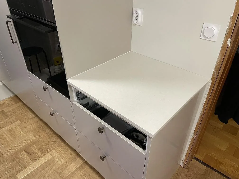 Køkkenbordplade i Silestone Linen Cream, Valbo – billede 2