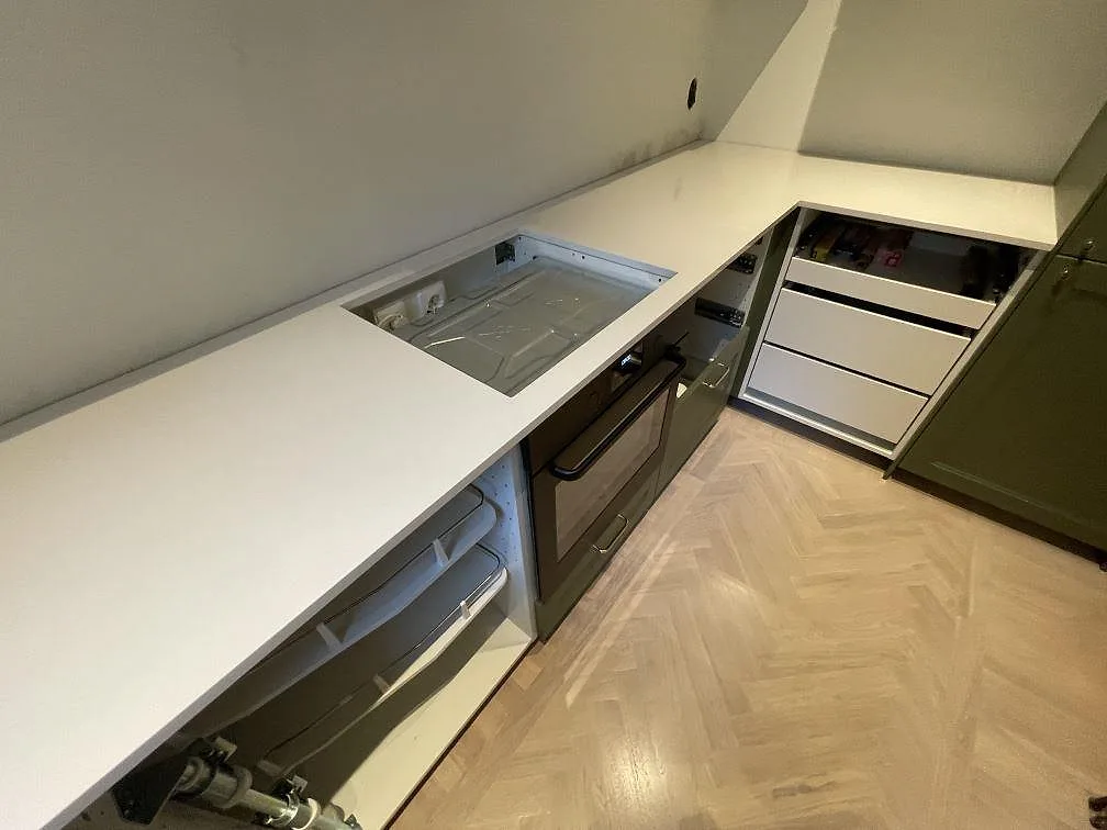 Køkkenbordplade i Silestone Miami White, Bromma – billede 4