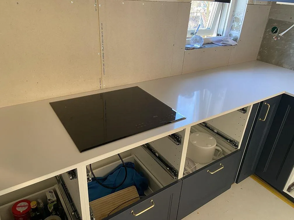 Køkkenbordplade i Silestone Miami White, Helsingborg