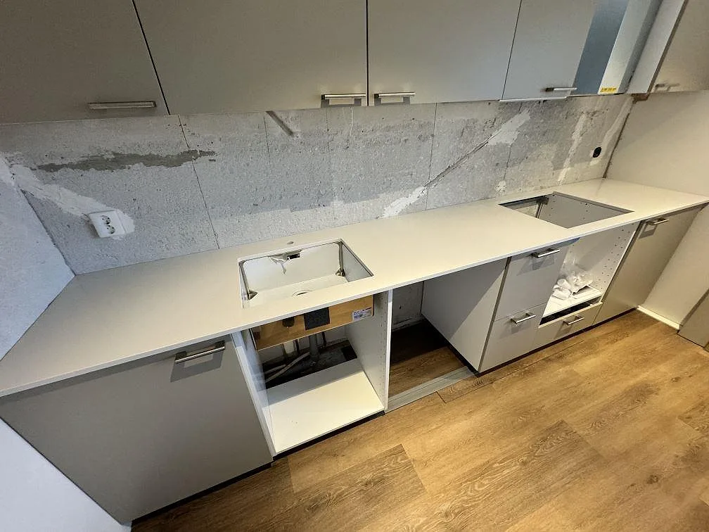 Køkkenbordplade i Silestone Miami White, Kävlinge – billede 2