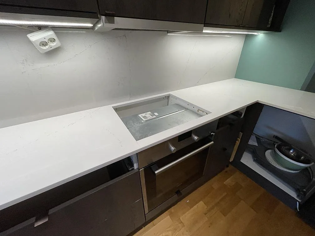 Køkkenbordplade i Silestone Siberian frost, Bromma – billede 4