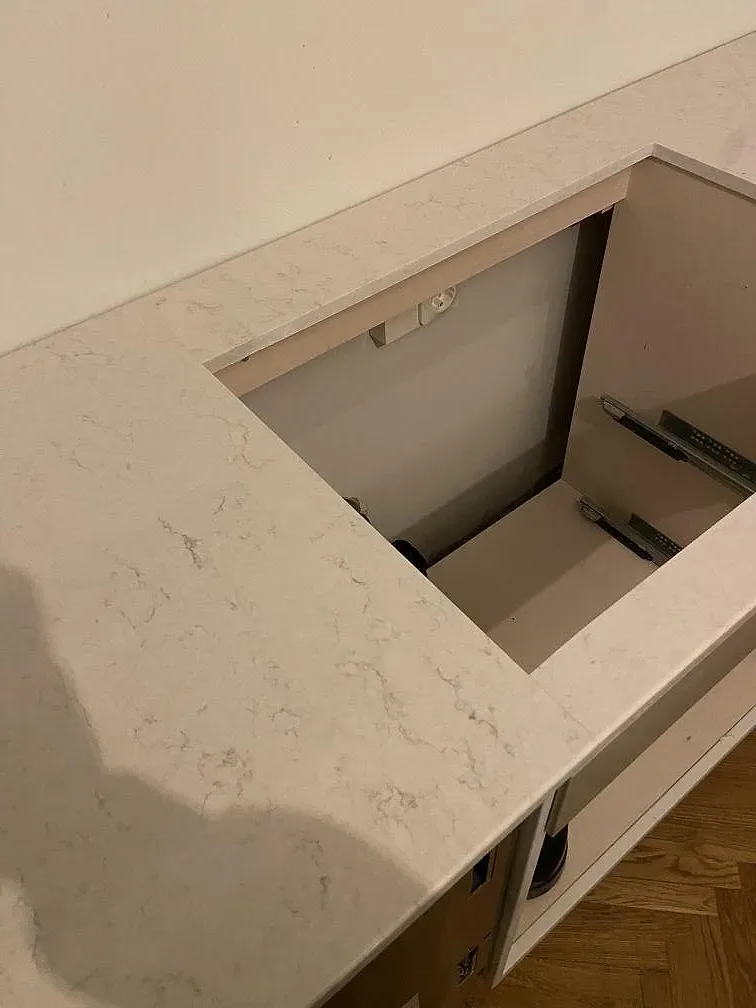 Køkkenbordplade i Silestone Snowy Ibiza, Limhamn – billede 2