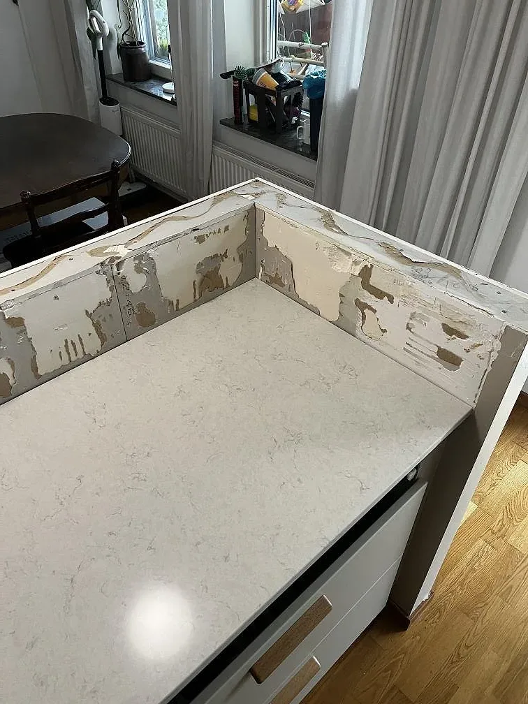 Køkkenbordplade i Silestone Snowy Ibiza, Limhamn – billede 5
