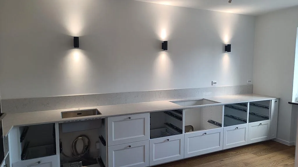 Gennemført projekt: Køkkenbordplade i Silestone Snowy Ibiza, Malmö.