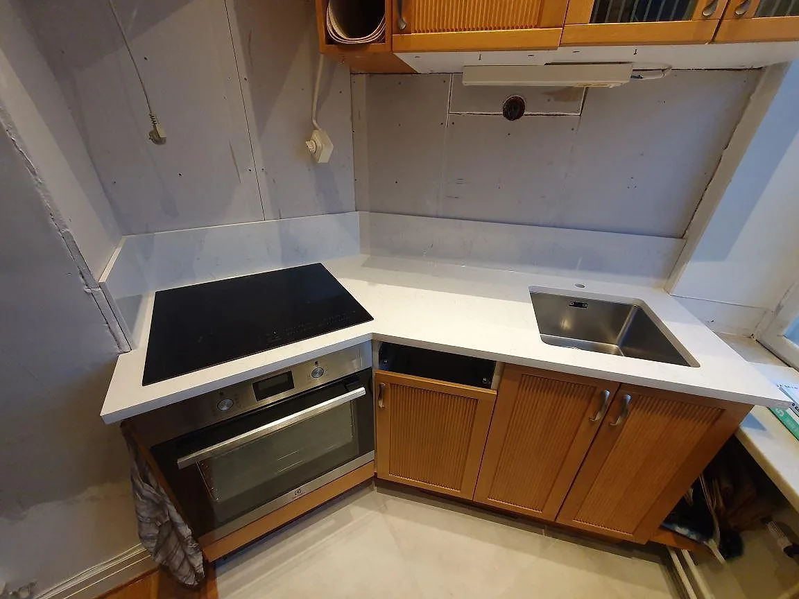 Køkkenbordplade i Silestone Snowy Ibiza, Stockholm