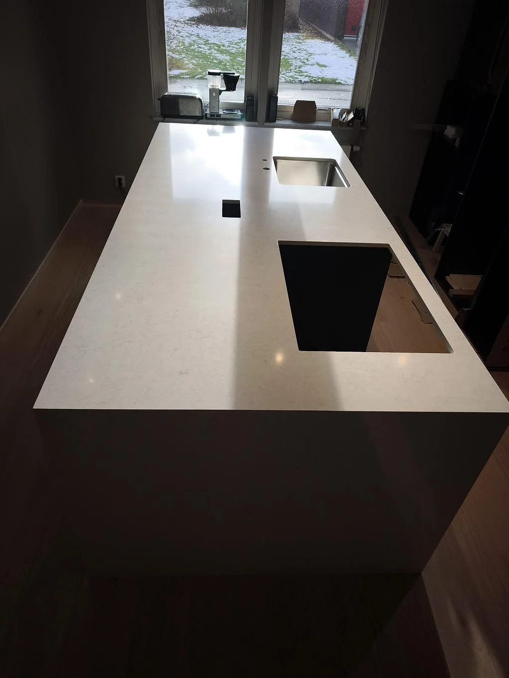 Køkkenbordplade i Silestone Snowy Ibiza, Svedala – billede 4