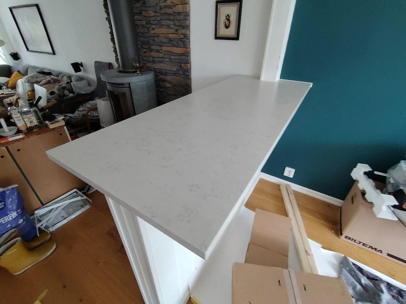 Køkkenbordplade i Silestone Snowy Ibiza, Vendelsö – billede 2
