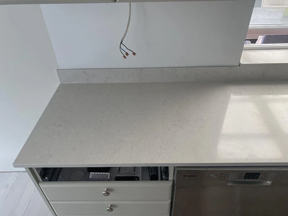 Køkkenbordplade i Silestone Snowy Ibiza, Ystad – billede 6