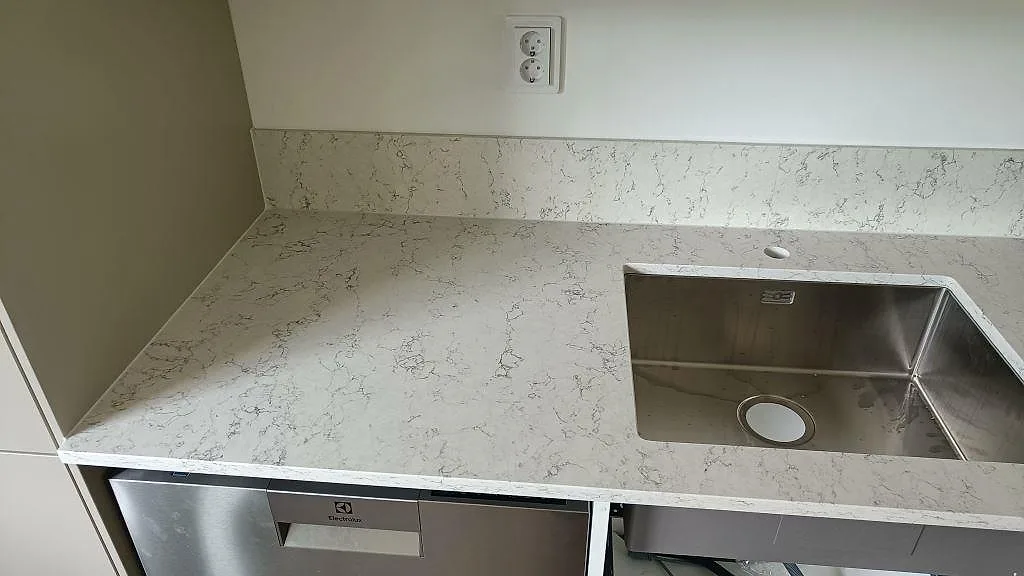 Køkkenbordplade i Silestone White Arabesque, Göteborg – billede 3
