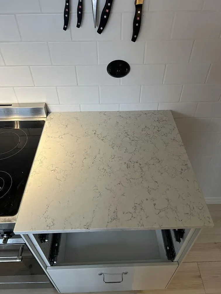 Køkkenbordplade i Silestone White Arabesque, Villands Vånga – billede 7