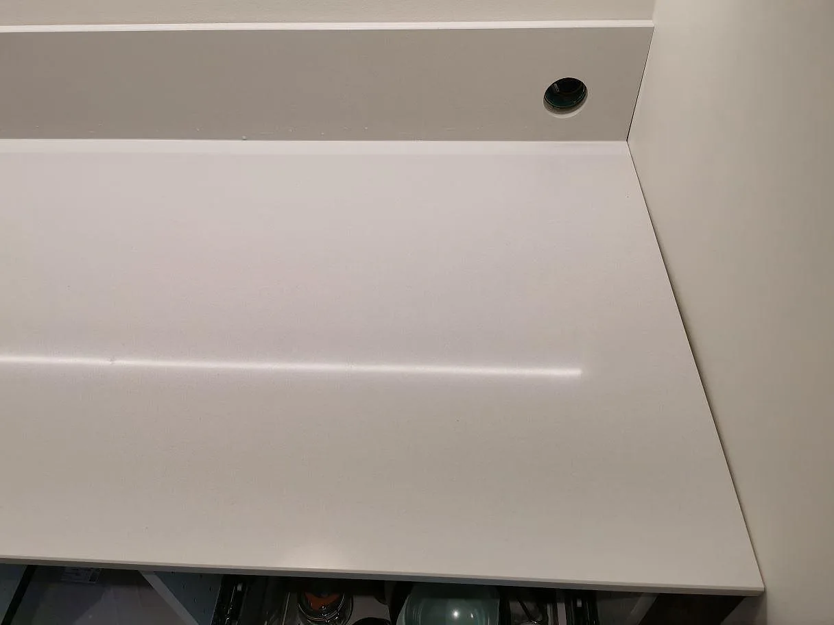Køkkenbordplade i Silestone White Storm, Höllviken – billede 5