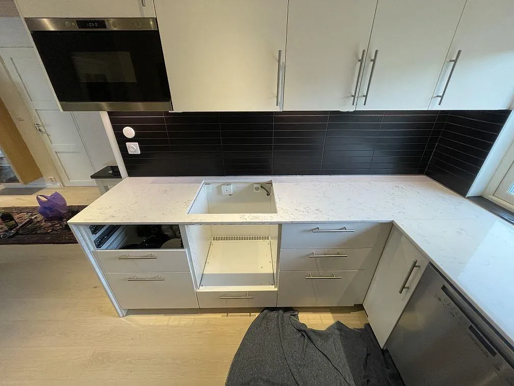 Køkkenbordplade i Technistone Mystery White, Bjärred – billede 4