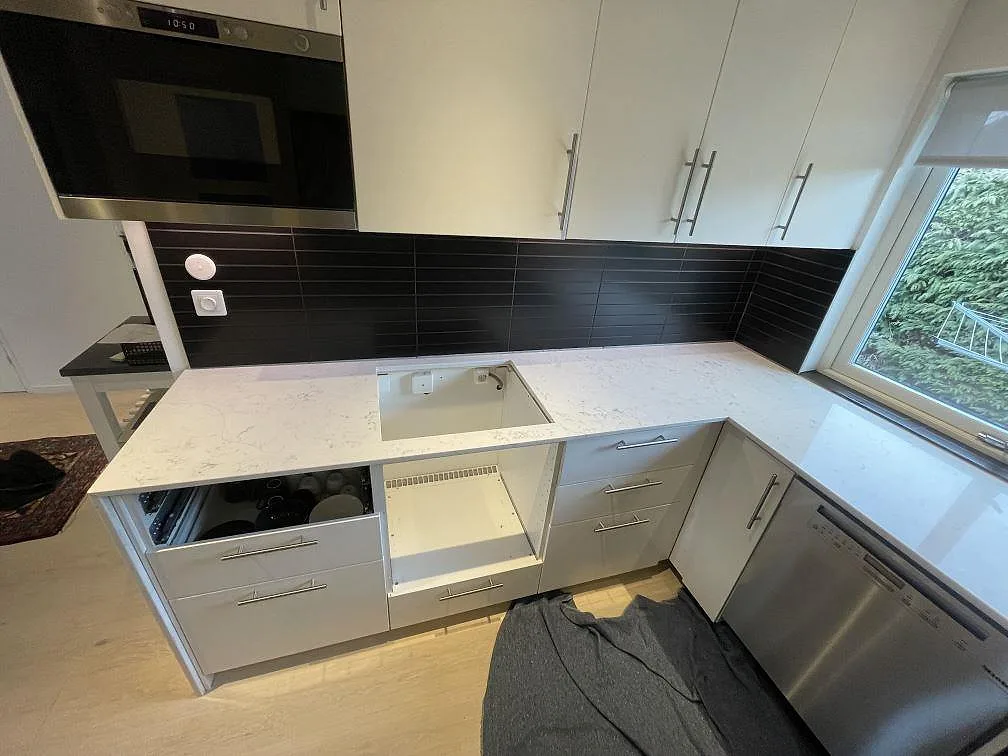 Køkkenbordplade i Technistone Mystery White, Bjärred – billede 5