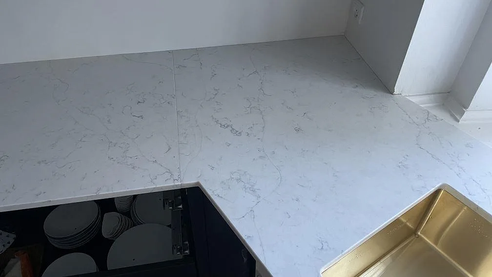 Køkkenbordplade i Technistone Mystery White, Copenhagen – billede 4