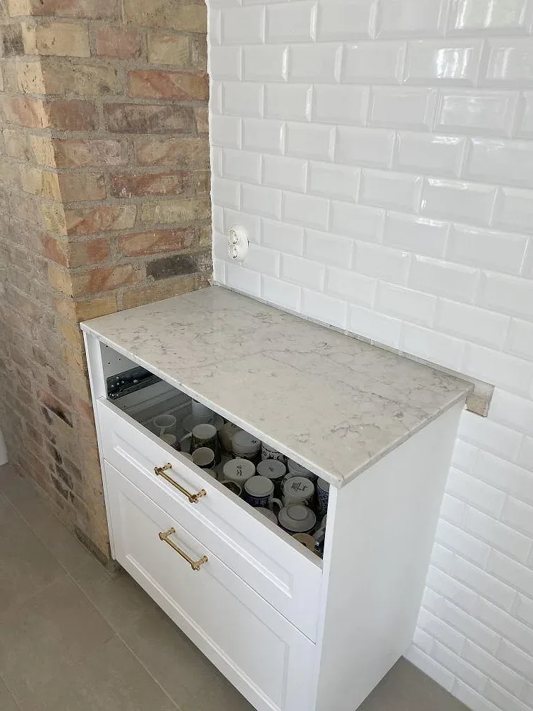 Køkkenbordplade i Technistone Mystery White, Limhamn – billede 5