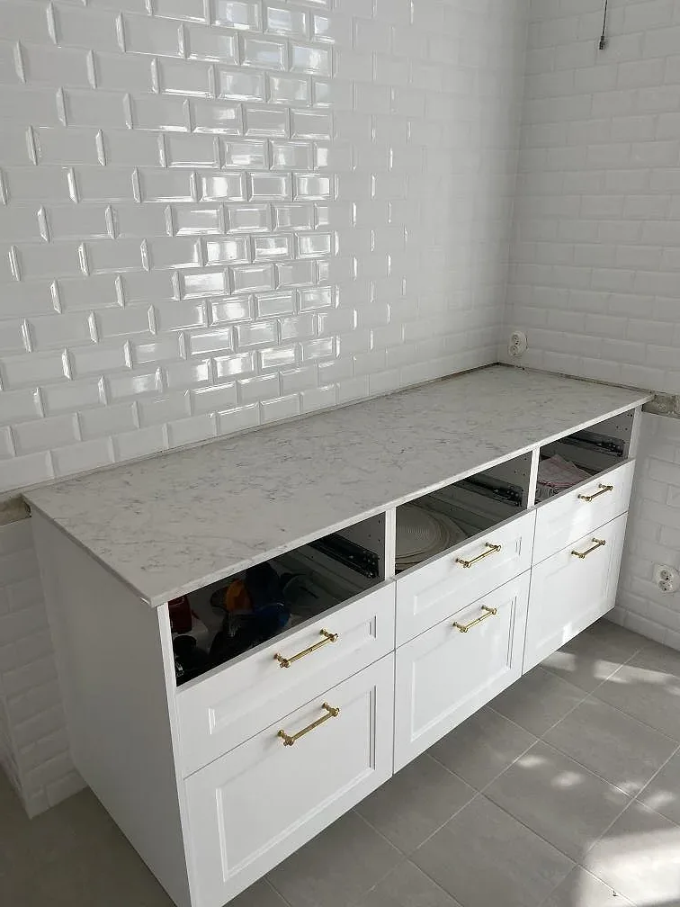Køkkenbordplade i Technistone Mystery White, Limhamn – billede 6