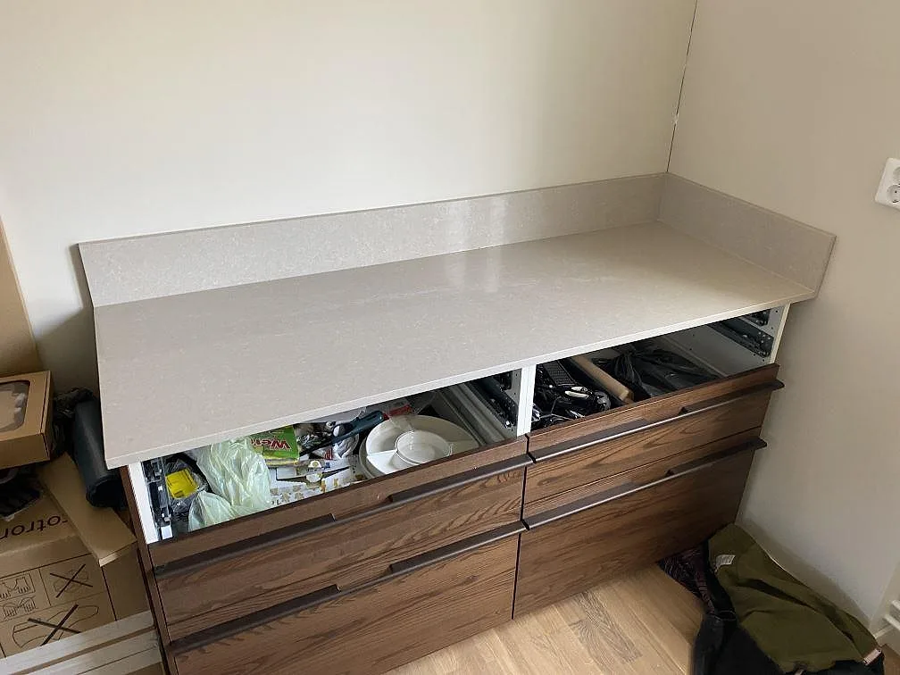 Køkkenbordplade i Technistone Noble Ivory White, Malmö – billede 3