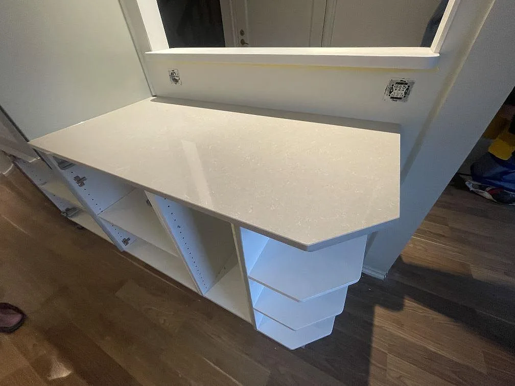 Køkkenbordplade i Technistone Noble Ivory White, Vallentuna – billede 6