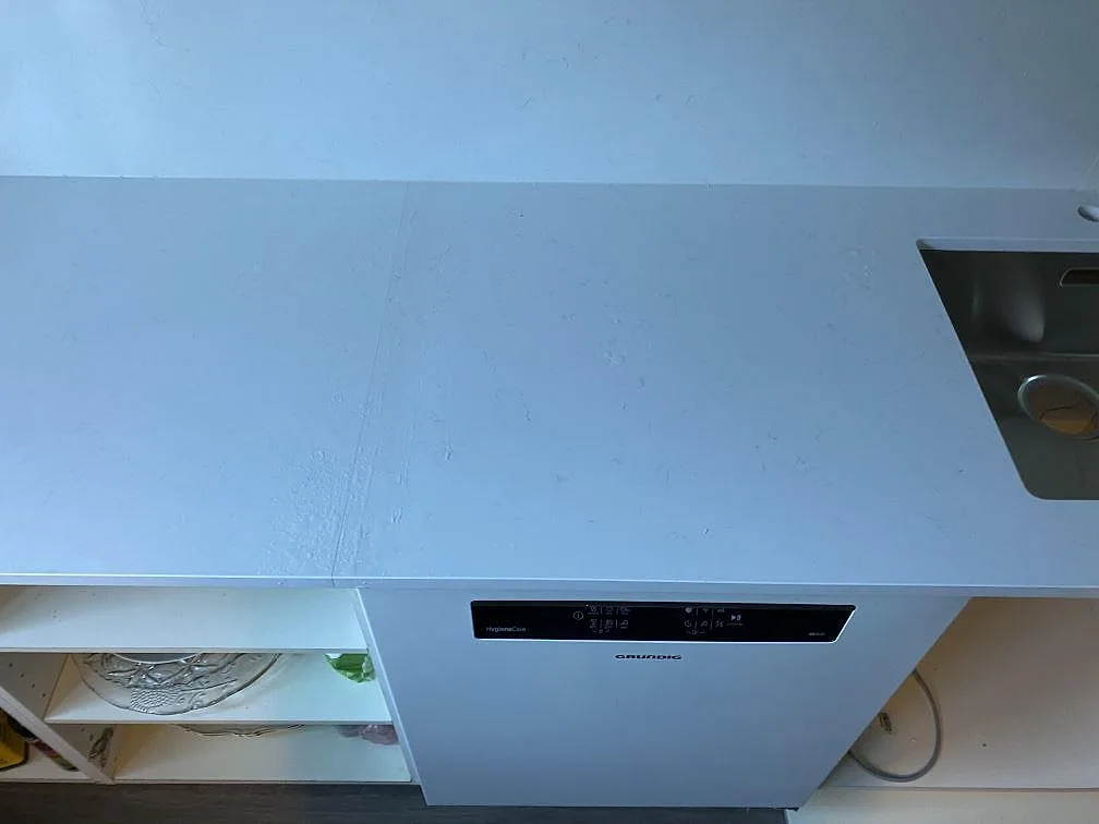 Køkkenbordplade i Technistone Noble Supreme White, Malmö – billede 7