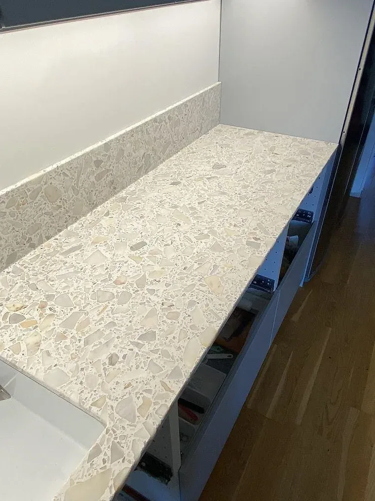 Køkkenbordplade i Terazzo Calacatta, Staffanstorp – billede 5